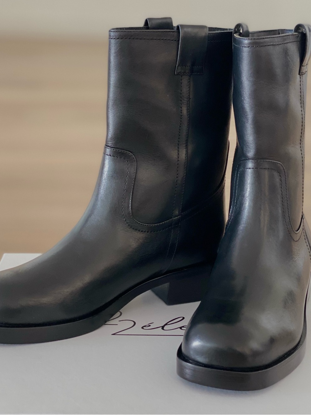 22eleve Moto square toe leather boots. Regularly $595. New with box & dust bag.